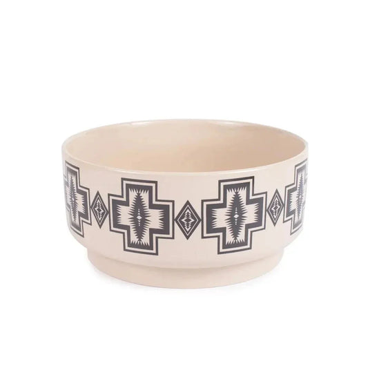 Pendleton ceramic dog bowl with vibrant outdoor-inspired patterns