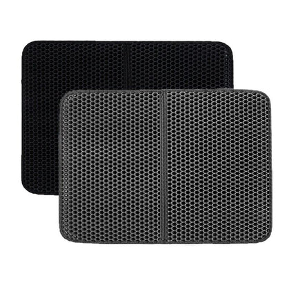 Pet Cat Litter Mat Waterproof Double Layer Cat Litter Trapping Pet Litter Box Mat Clean Pad Products For Cats Accessories Cat Litter Mat Trapping for Litter Box No-Toxic & Super Size  Urine & Waterproof Honeycomb Double Layer Anti Tracking Mats