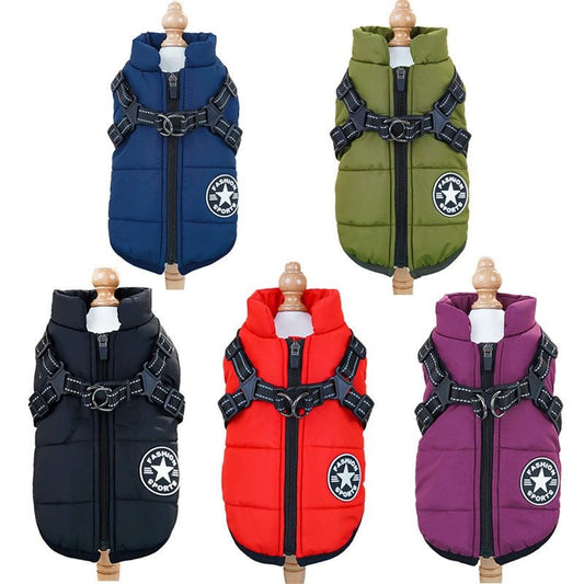 Waterproof warm dog cotton coat winter skiing suit in multiple colors