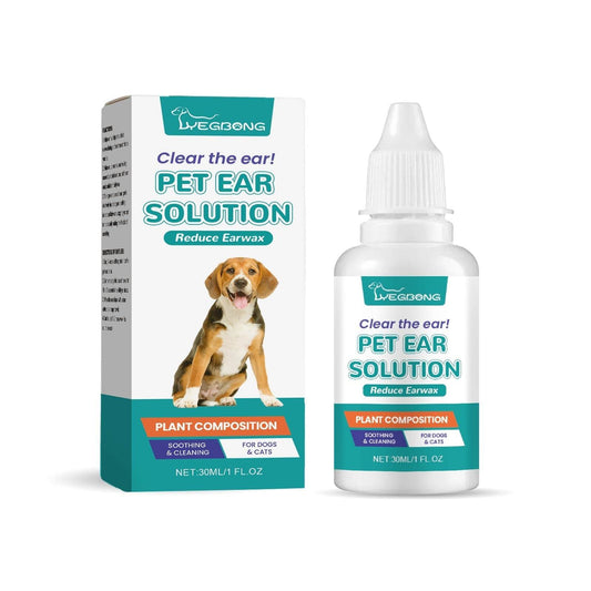 pet ear wash bottle with dropper for cats and dogs