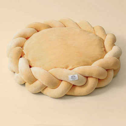 Round pet kennel with detachable universal mat for dogs and cats