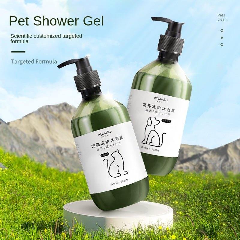 500ml deodorizing pet shampoo bottle for cats and dogs
