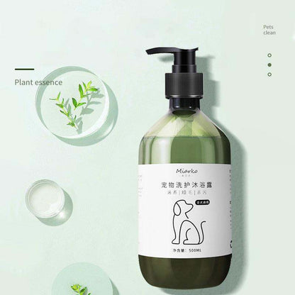 500ml pet shampoo bottle for cats and dogs with deodorizing and scented cleaning formula