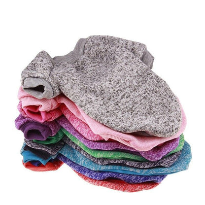 Stack of 3XL-9XL fleece winter warm pet sweaters in various colors for large dogs