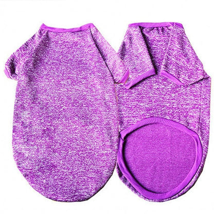 Purple fleece winter warm pet sweater for large dogs in sizes 3XL to 9XL