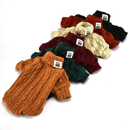 Winter Warm Knitted Turtleneck Sweater for Small Dogs and Cats - Cozy