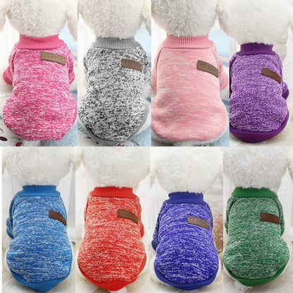 Winter warm pet sweater with snowflake design for cats and dogs, soft cotton-polyester hoodie for cozy winter wear
