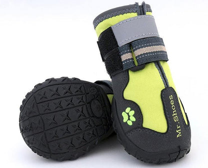 Waterproof boots for medium large dogs with adjustable reflective straps and anti-slip rugged sole