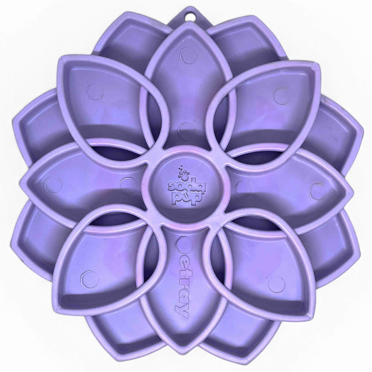 Mandala Softie eTray slow feeder dog bowl with suction cups purple slow feeding lick mat for anxiety relief and mental enrichment