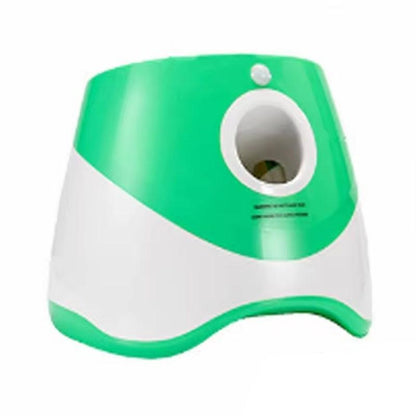 Compact rechargeable automatic tennis ball launcher with 3 balls for pets