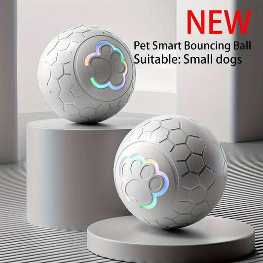 Rechargeable bite-resistant interactive pet toy ball with LED lights