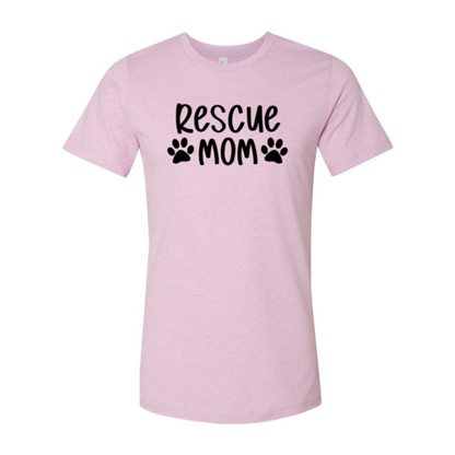 Rescue Mom T-Shirt in black with durable flex print on cotton fabric