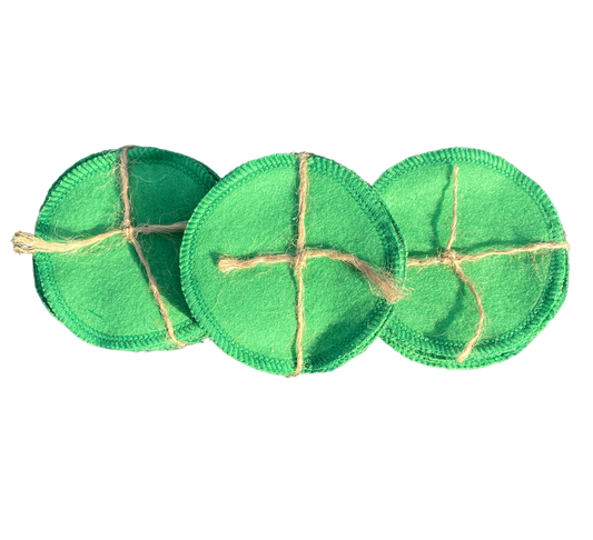 Reusable cotton pads for pet grooming and care with washable bag