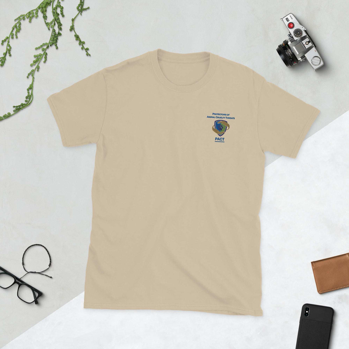Short-sleeve unisex PACT branded cotton t-shirt