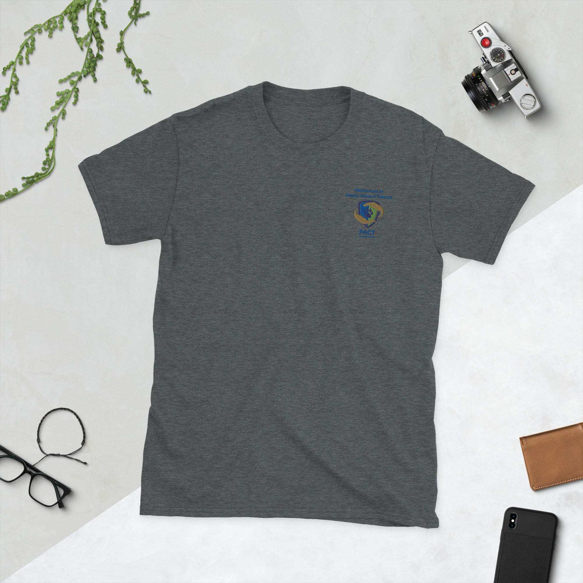 Short-sleeve unisex t-shirt PACT branded in white