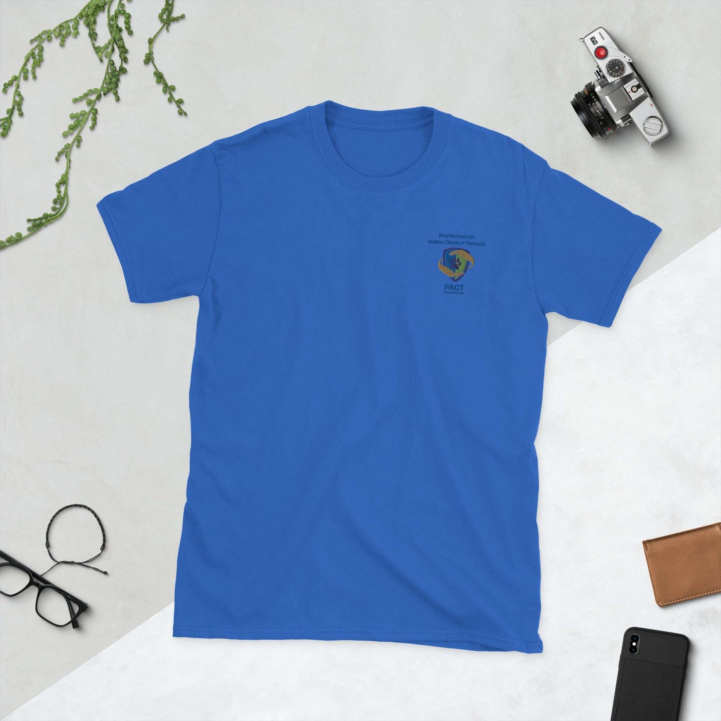 PACT branded short-sleeve unisex t-shirt made of 100% ring-spun cotton