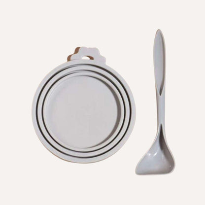 Pet Food Saver Lid with Spoon - BPA-Free Silicone, Keeps Food Fresh