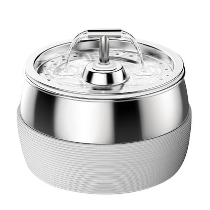 Smart stainless steel pet water dispenser with filtration