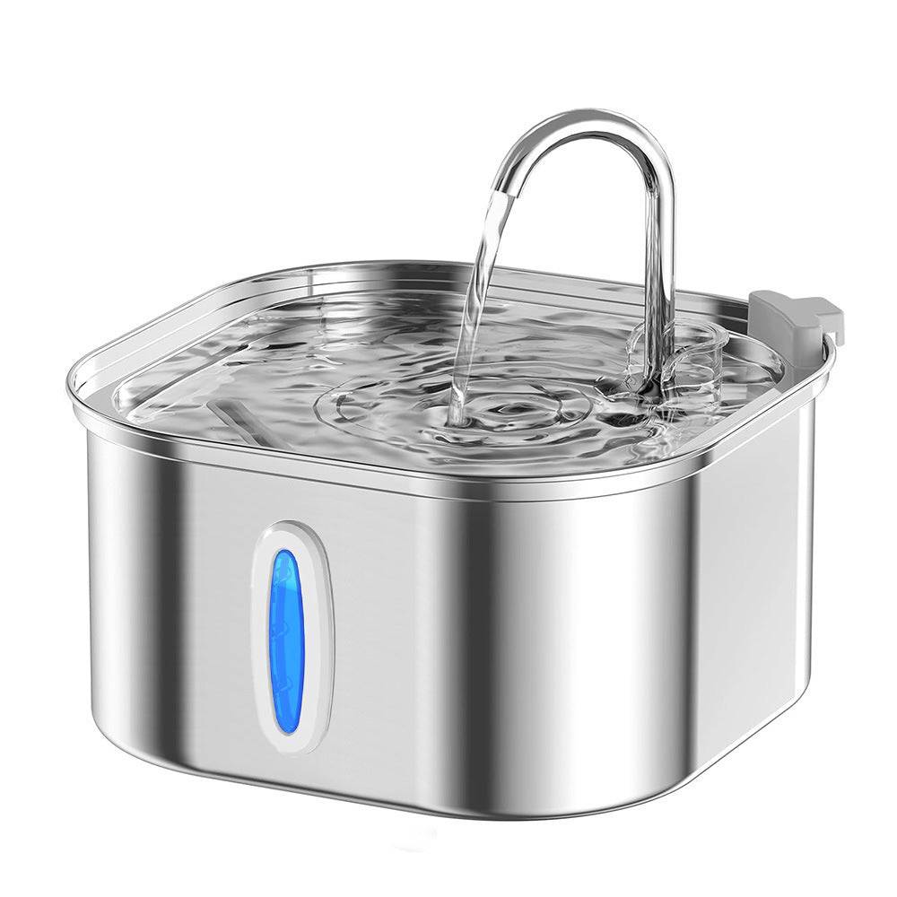 Smart stainless steel water dispenser for cats and dogs with automatic circulation