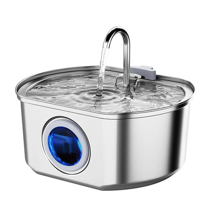 Smart stainless steel pet water dispenser with automatic circulation and filtration