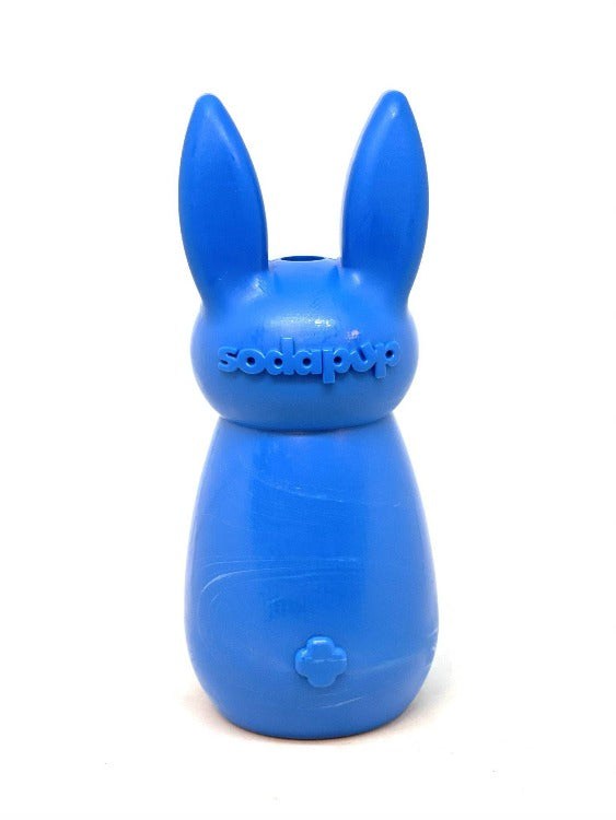 Blue Bunny Nylon Chew Toy for aggressive chewers, durable USA-made dog toy by SodaPup