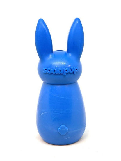 Blue Bunny Nylon Chew Toy for aggressive chewers, durable USA-made dog toy by SodaPup