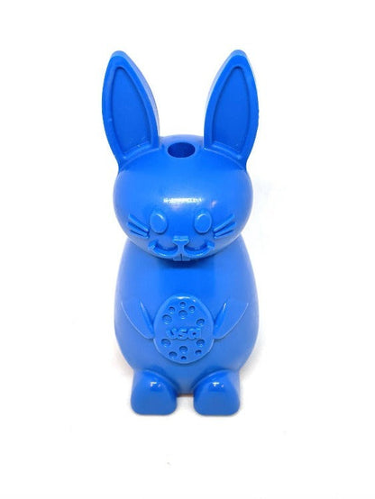 Blue Bunny Nylon Chew Toy for aggressive chewers, durable, USA made, enrichment toy with hollow center for treats