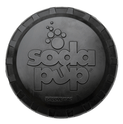 Magnum Bottle Top Flyer large black durable rubber dog retrieving frisbee