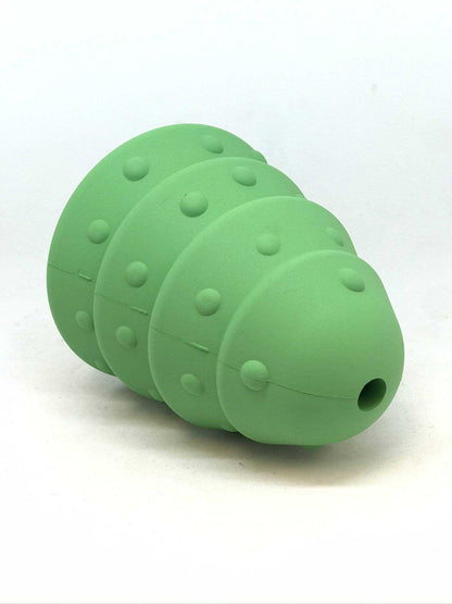 Durable green Christmas Tree Toy rubber chew and treat dispenser for dogs