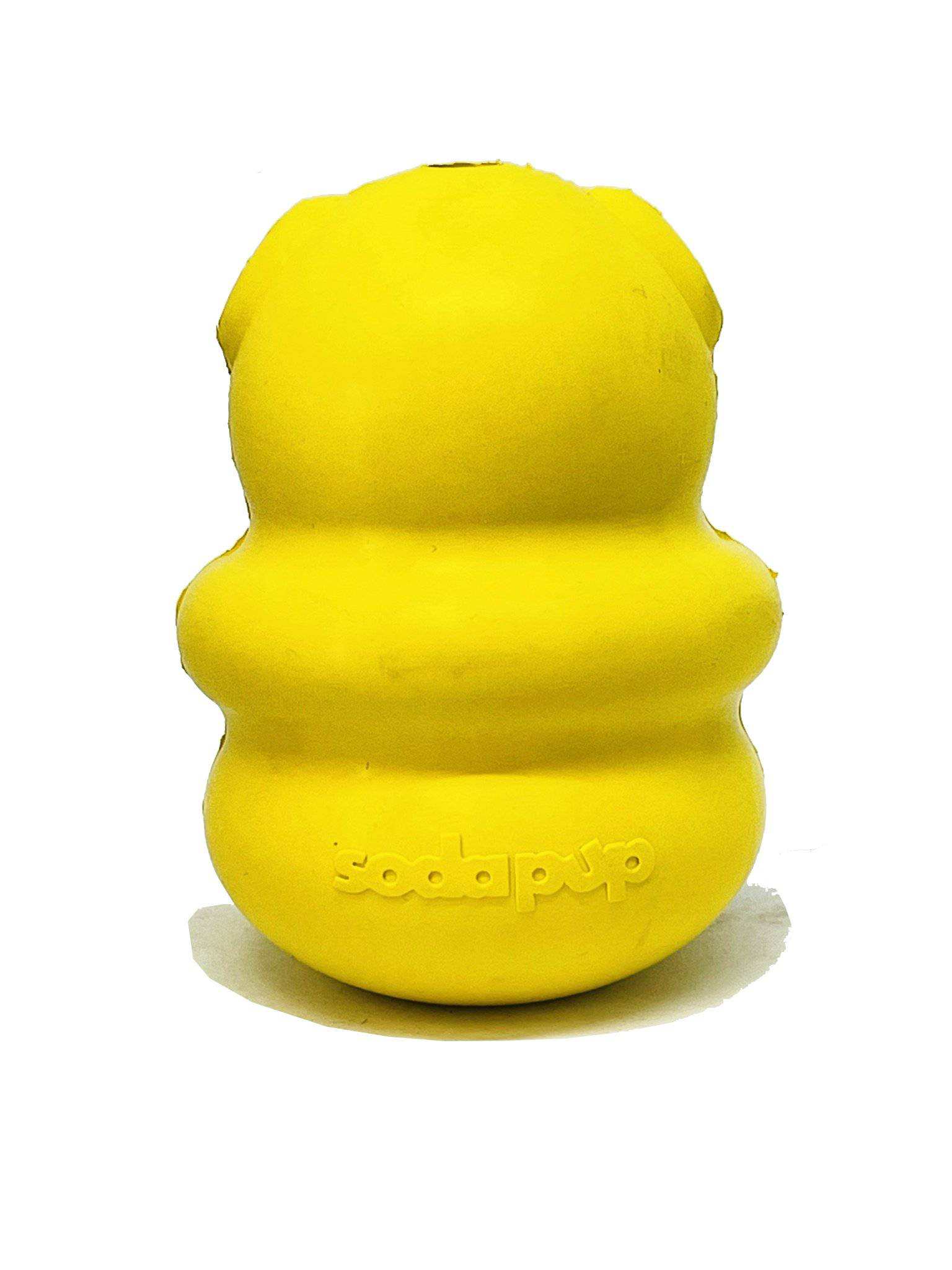 Honey Bear eDispenser durable yellow rubber dog treat dispenser toy