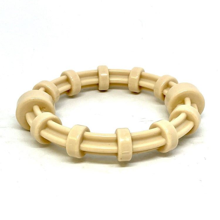 Chicken flavored durable nylon teething ring for puppies and aggressive chewers, USA made