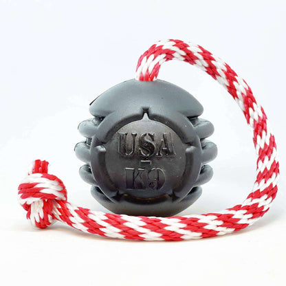 USA-K9 Magnum Black Stars and Stripes Rubber Chew Toy, Power Chewers