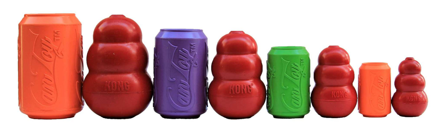 Can Toy eDispenser durable rubber chew toys and treat dispensers in multiple sizes for average power chewers