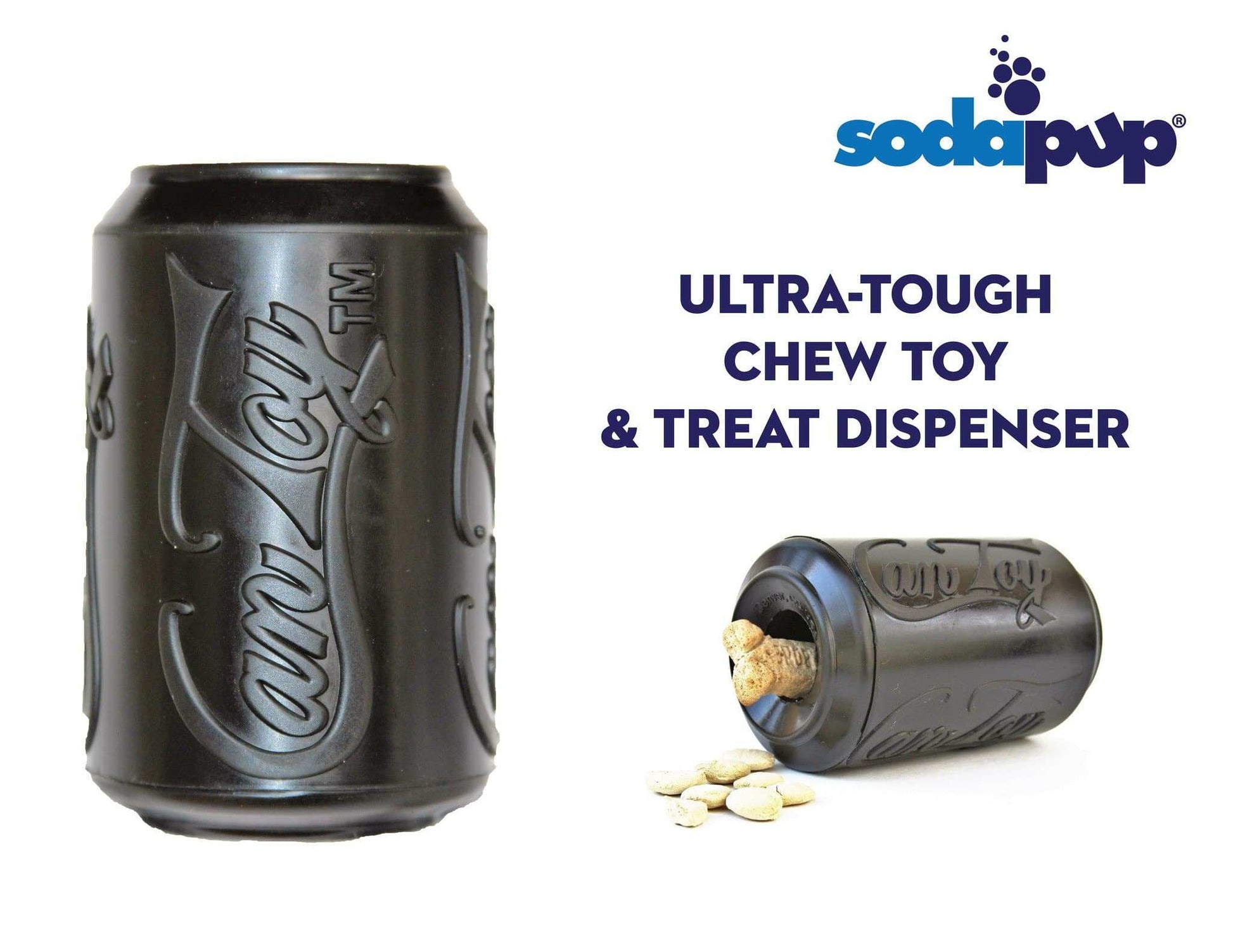 SP Magnum Can Toy ultra durable rubber chew toy and treat dispenser for power chewers by Sodapup