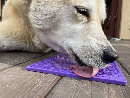 Purple Bones eMat dog lick mat with playful bone texture for enrichment and anxiety relief