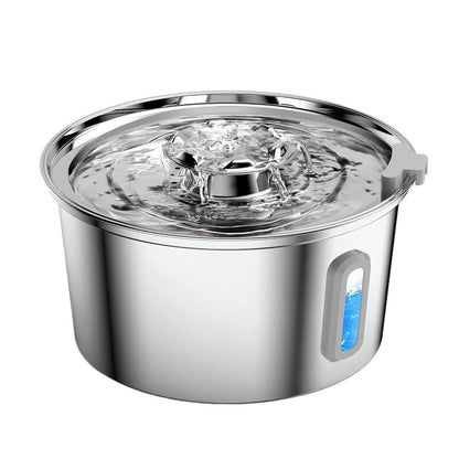 Stainless steel pet water dispenser with automatic circulation and filtration