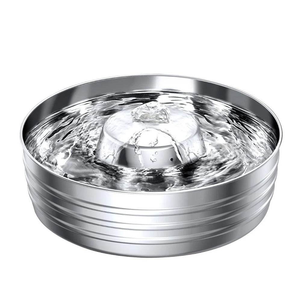 Stainless steel pet water dispenser with automatic circulation and filtration