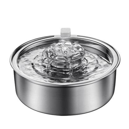 Smart stainless steel water dispenser for cats and dogs with automatic circulation