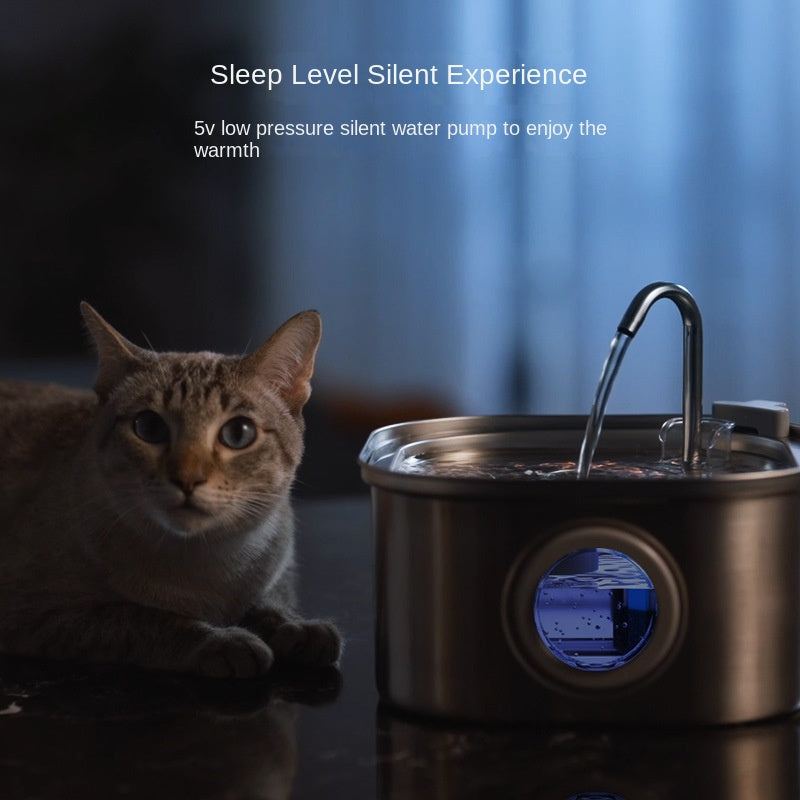 Stainless steel automatic circulation pet water dispenser for cats and dogs