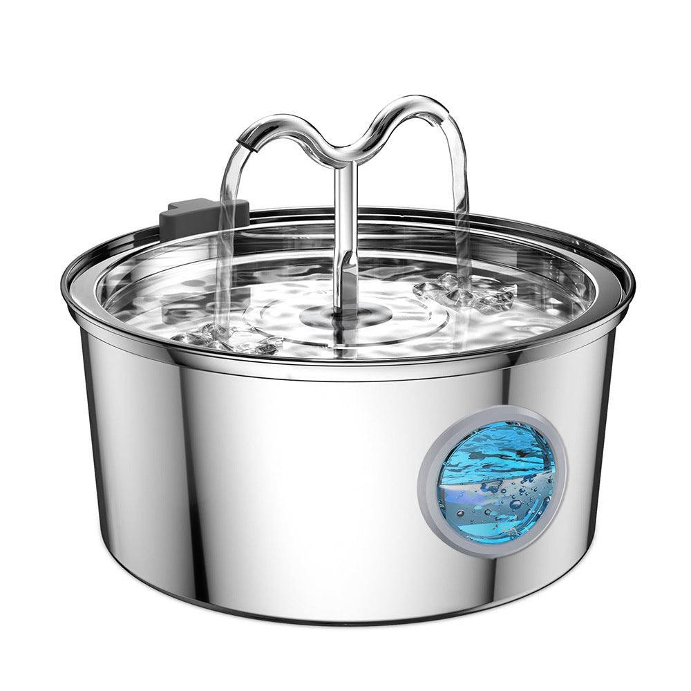 Stainless steel pet water dispenser with automatic circulation and filtration