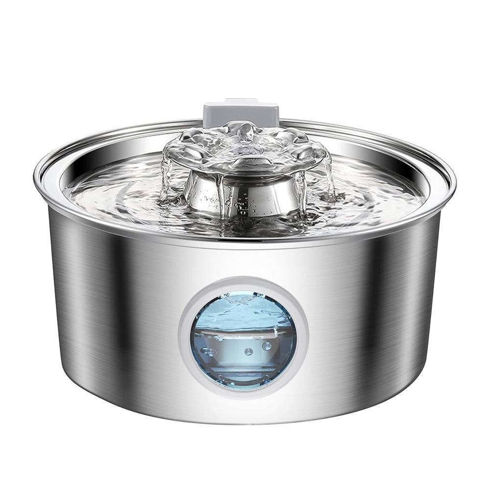 Smart stainless steel water dispenser for cats and dogs with filtration