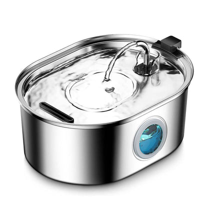 Smart stainless steel pet water dispenser with filtration