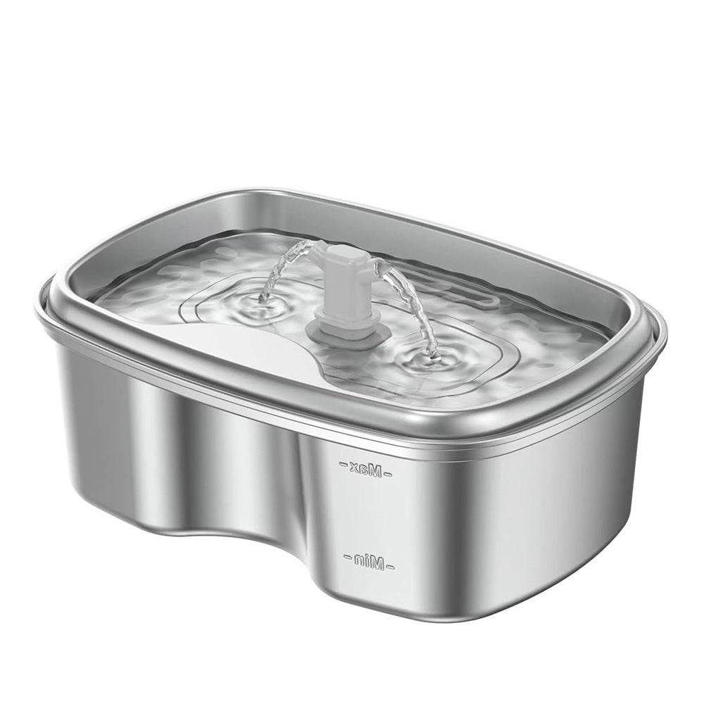 Smart stainless steel pet water dispenser with 3.2L capacity and filtration