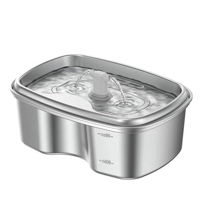 Smart stainless steel pet water dispenser with 3.2L capacity and filtration