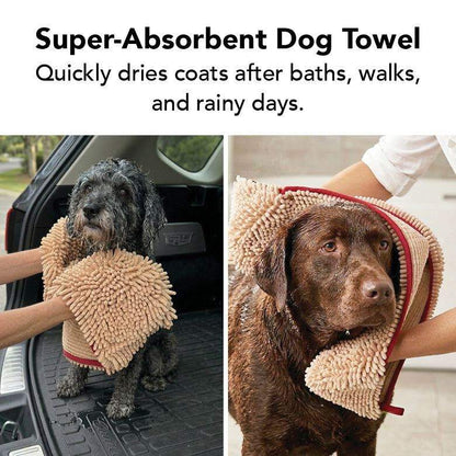super absorbent quick-drying microfiber dog towel with hand pockets
