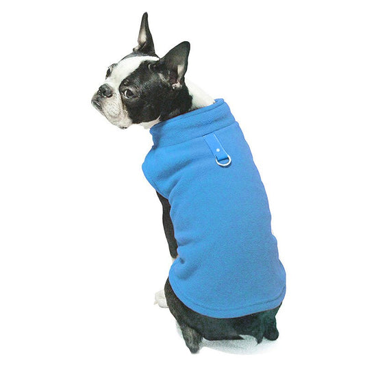 thickened solid color fleece dog clothing for cold weather