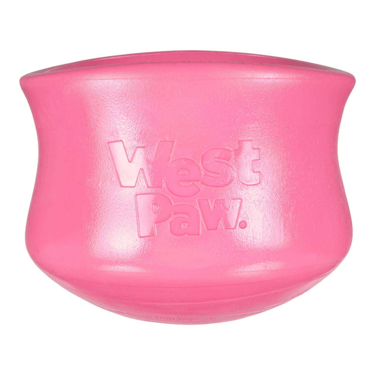 Toppl Geranium dog puzzle toy in bright pink made from durable non-toxic recycled plastic with smooth rounded edges