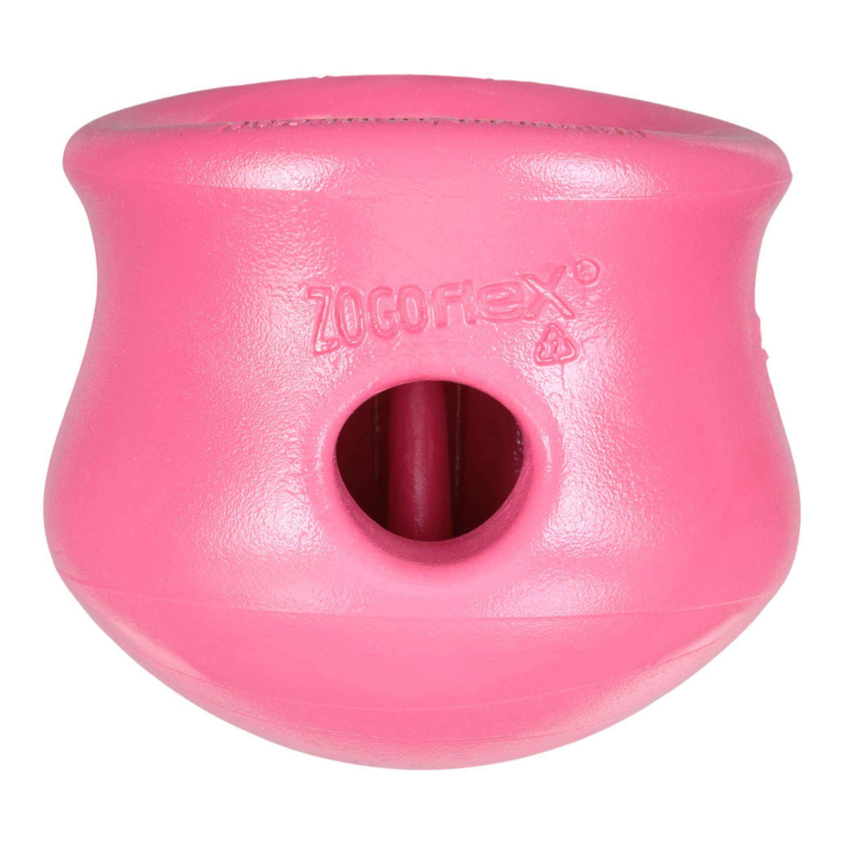 Toppl Geranium pink durable non-toxic dog puzzle toy with hollow cavity and smooth surface for treat dispensing
