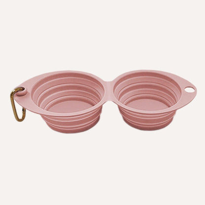 Collapsible Double Pet Bowl – Lightweight & Portable Travel Essential