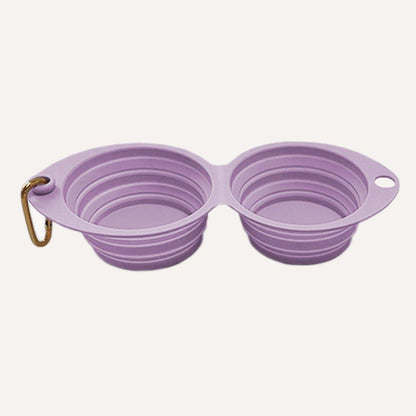 Collapsible Double Pet Bowl – Lightweight & Portable Travel Essential
